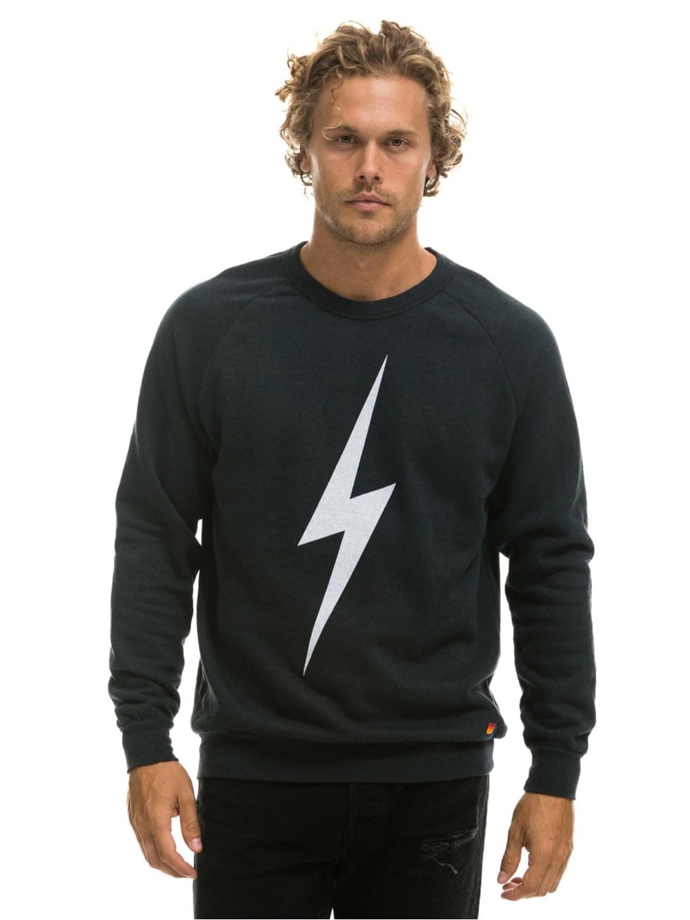 NWT - Aviator Nation - unisex Bolt Crew Sweatshirt - Charcoal